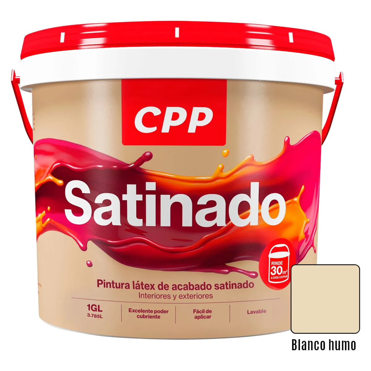 CPP - Pintura CPP Látex Satinado Blanco Humo 1GL