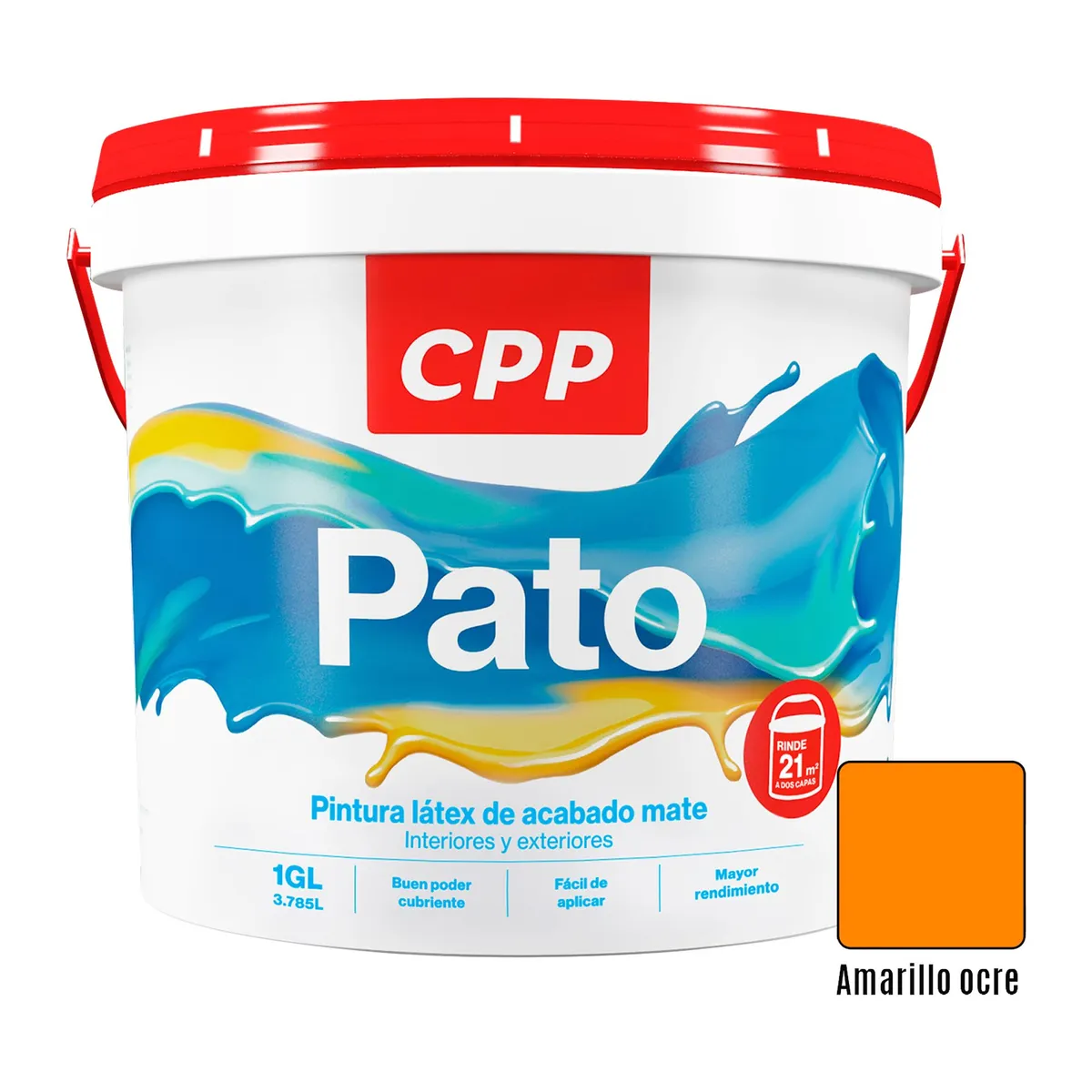 GENERICO - Pintura Látex Mate Amarillo Ocre 1GL