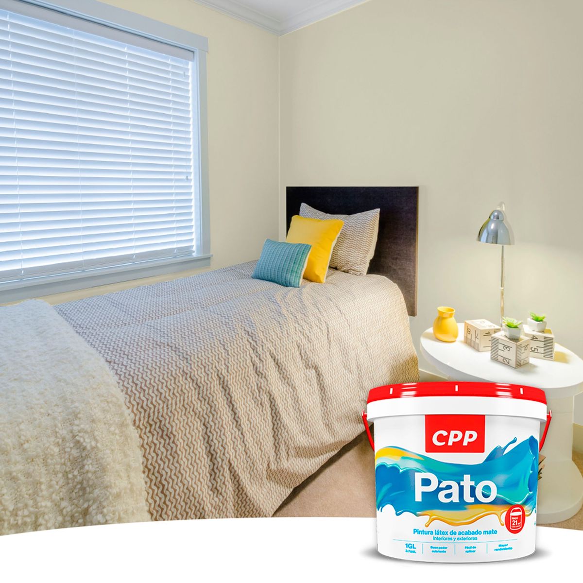 GENERICO - Pintura Látex Mate Pato Blanco Humo 1GL