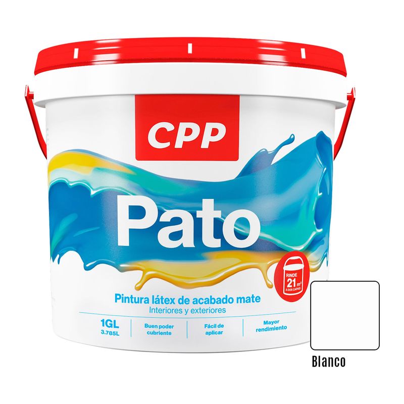 CPP - Pintura Látex Mate Pato Blanco 1GL