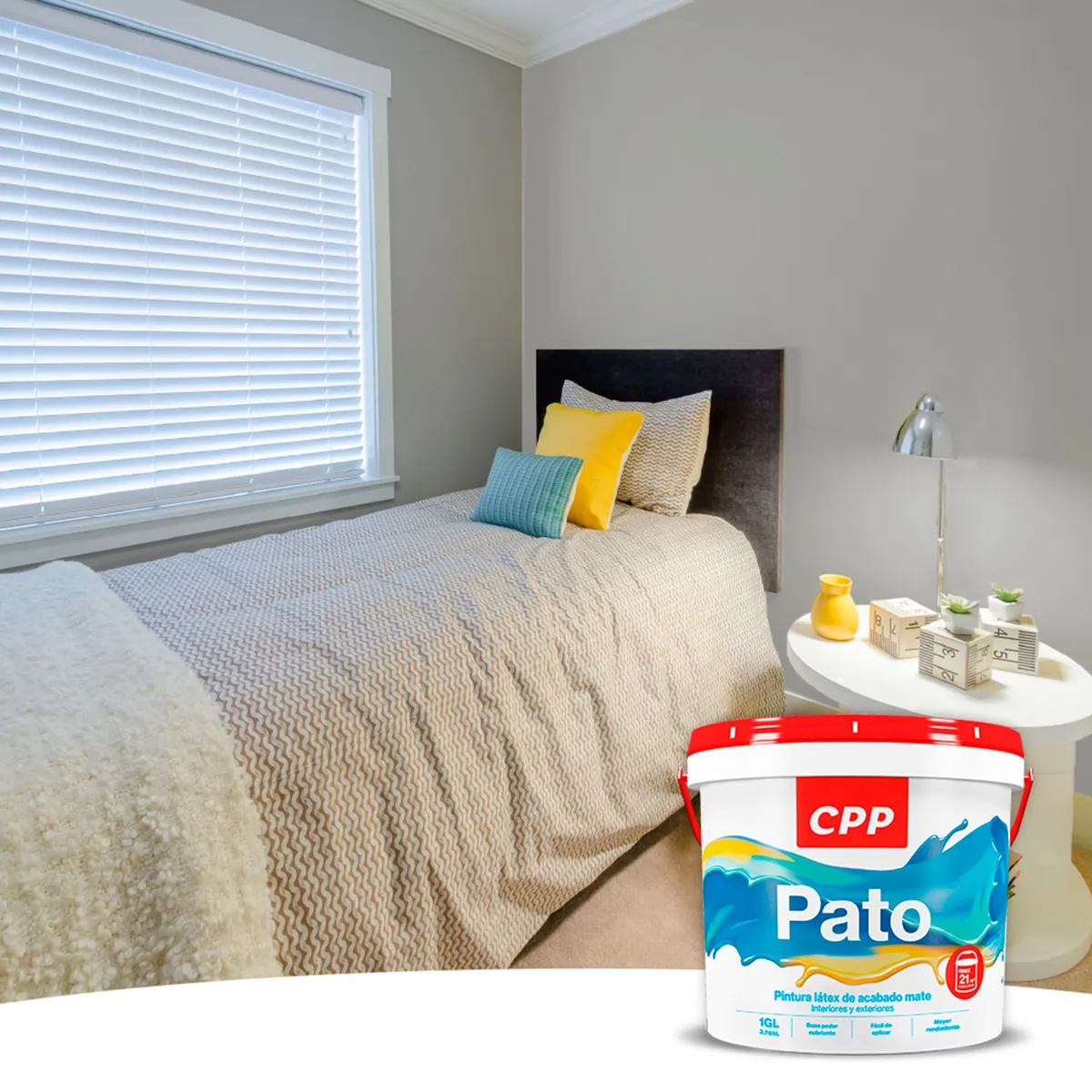 GENERICO - Pintura Látex Mate Pato Gris Claro 1GL