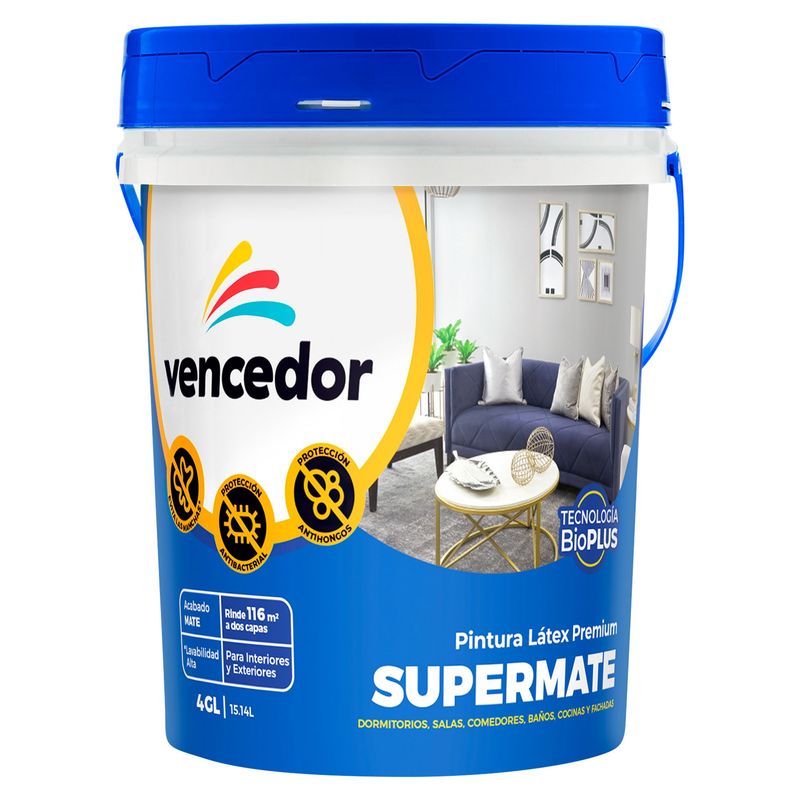 SUPERMATE - Supermate Vencedor Base Pastel Antibacterial 4GL