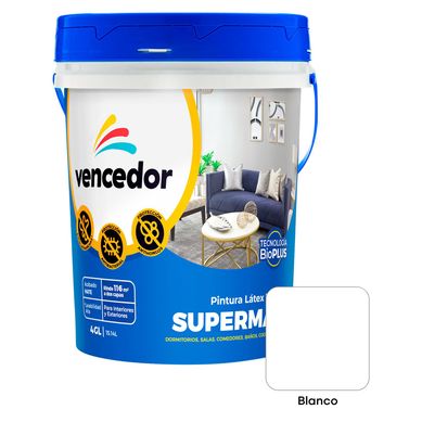 Supermate Antibacterial Blanco Decorativo 4 GL