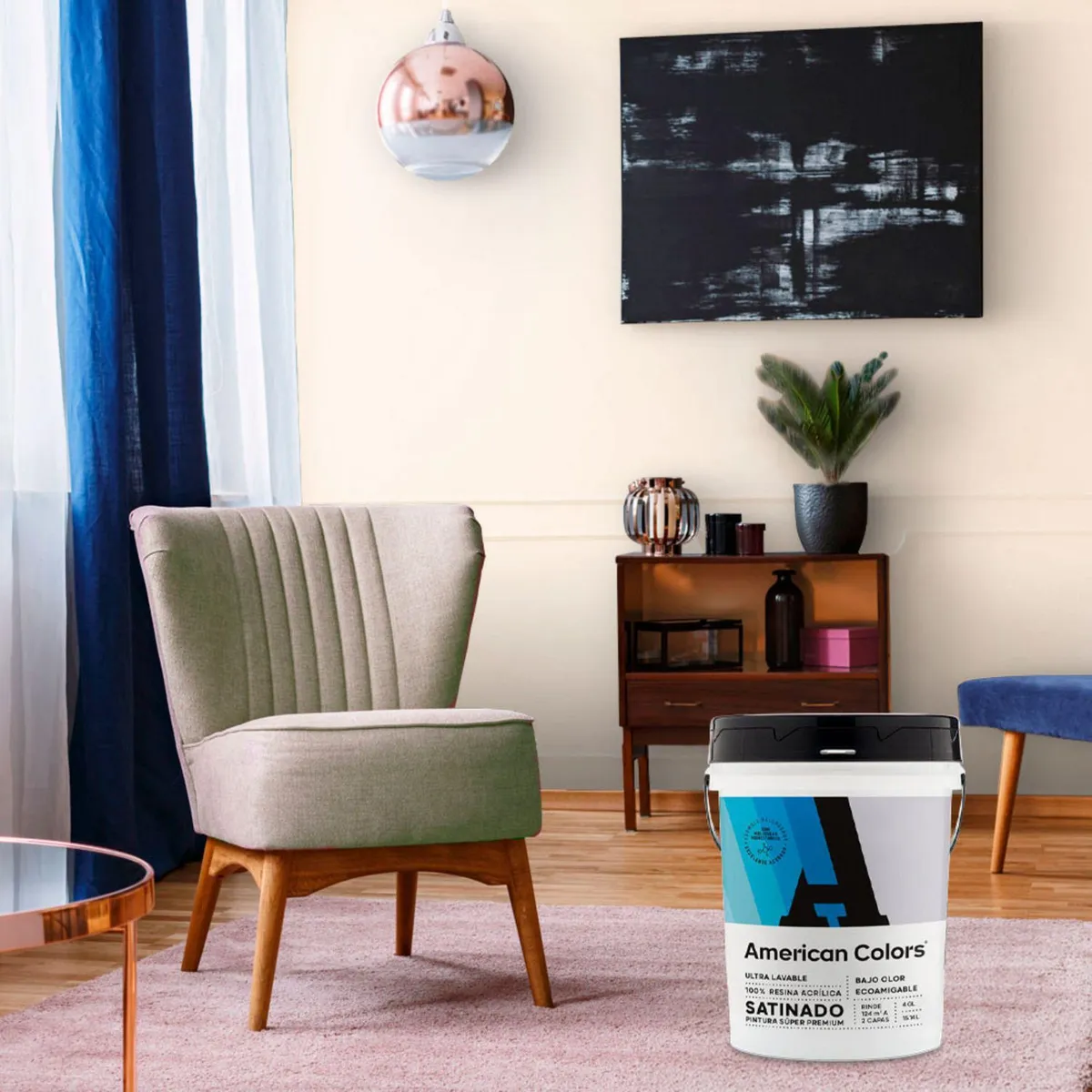 AMERICAN COLORS - Pintura American Satinado Blanco 4GL