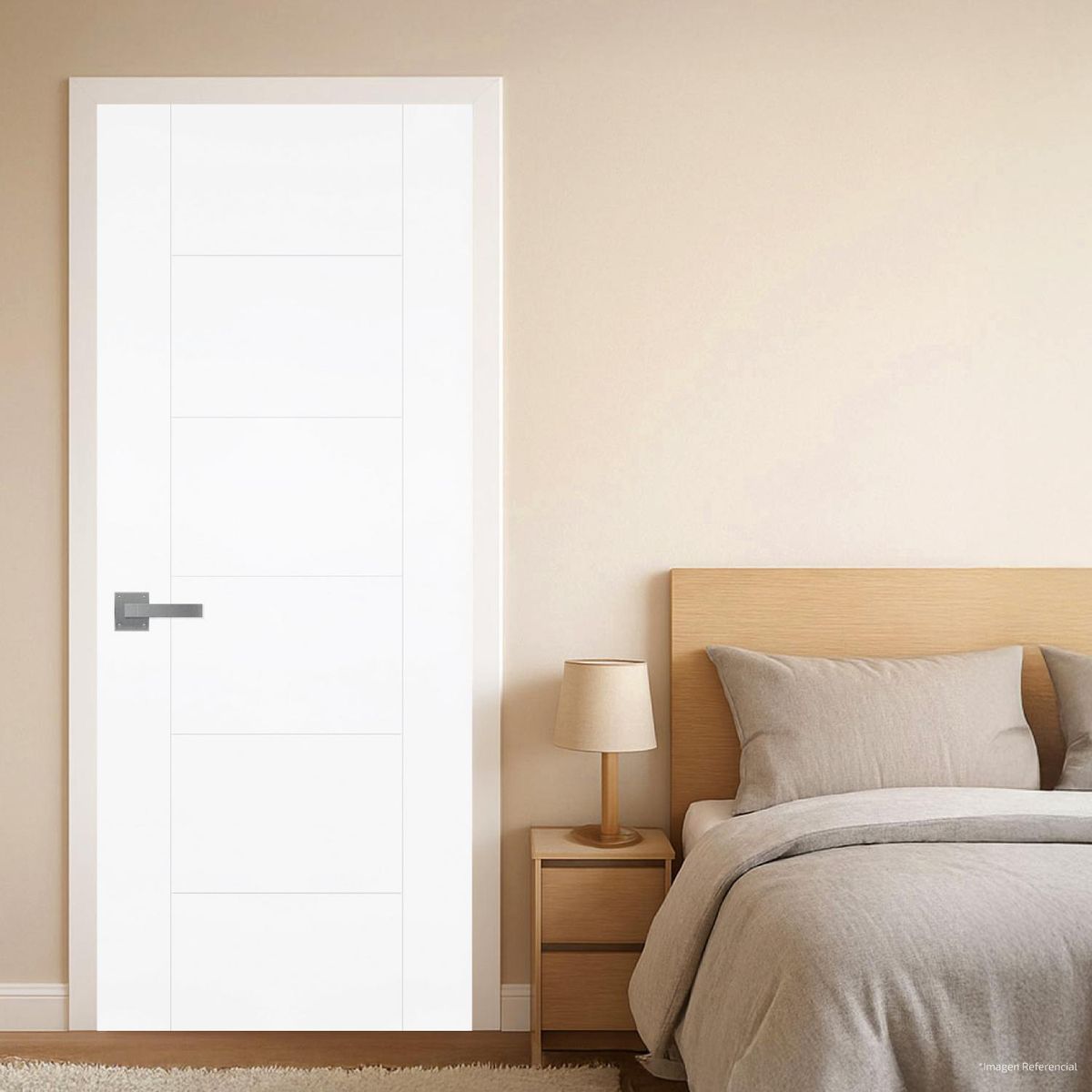 DIMFER - Combo Puerta Interior HDF Brissa Blanco (Marco + Bisagras + Kit de Instalación)