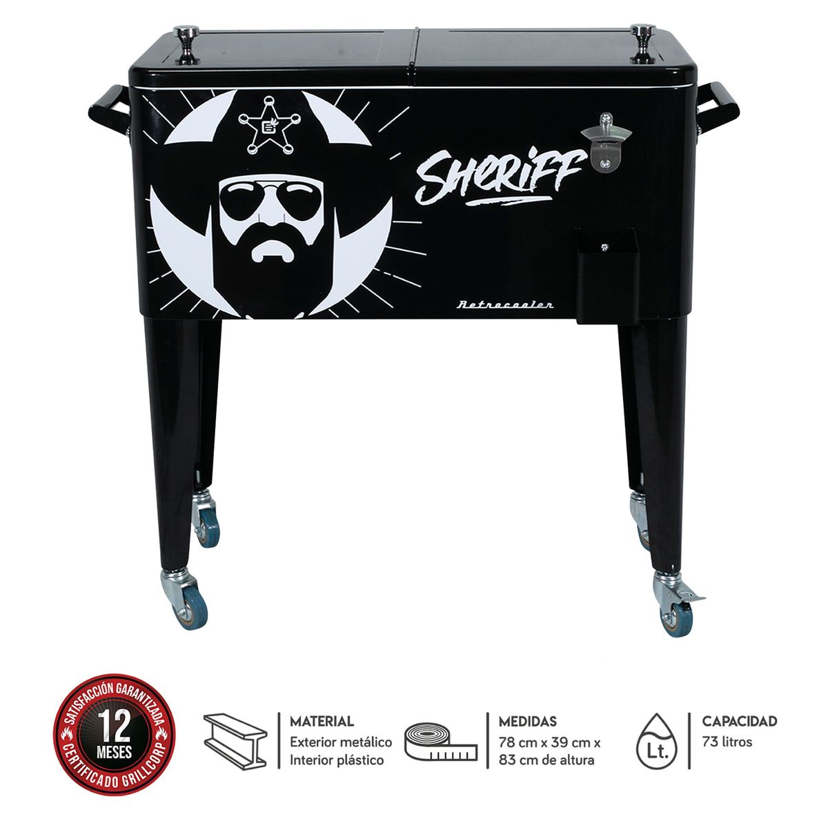 GRILLCORP - Cooler Grillcorp Negro 73 L