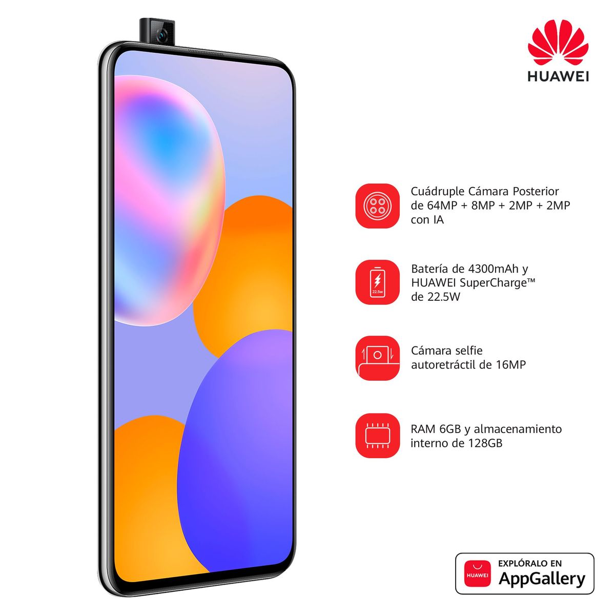 HUAWEI - Huawei Y9A 6.6" 128GB 6GB 64MP 16MP Negro