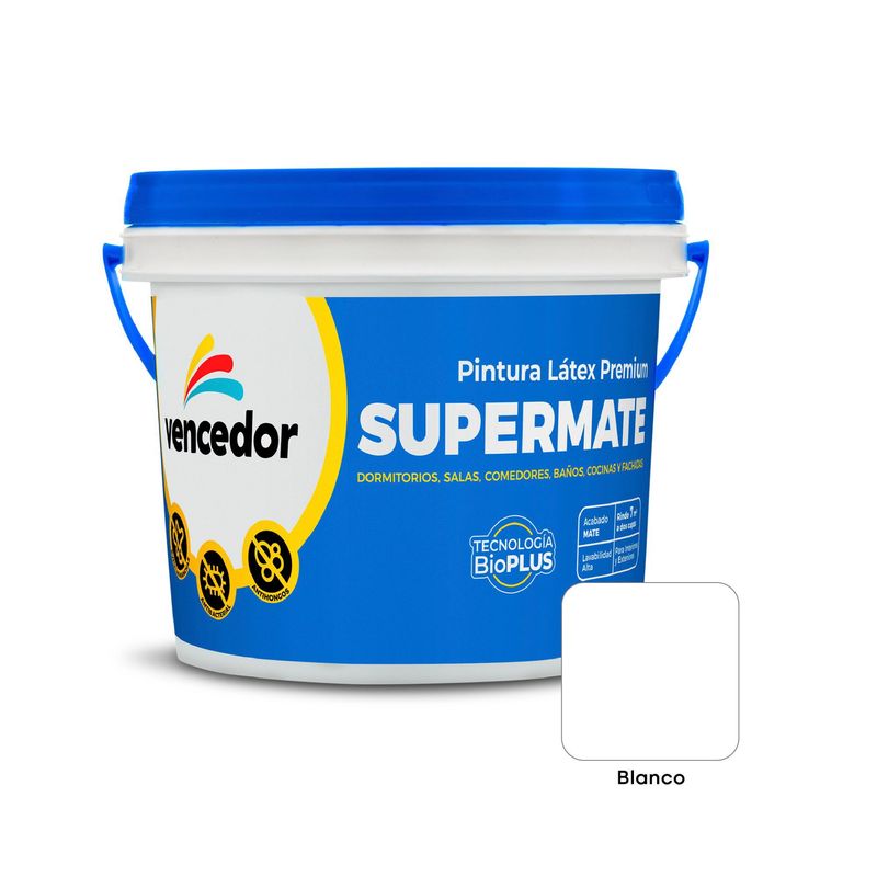 SUPERMATE - Supermate Vencedor Blanco Lleno Antibacterial 1/4GL