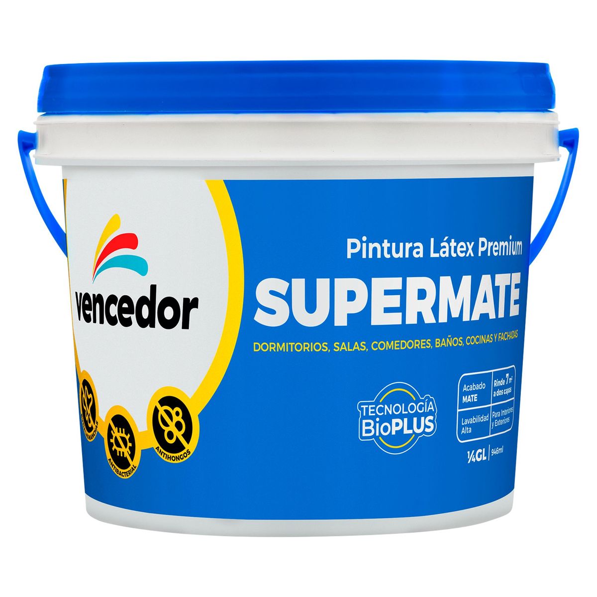 SUPERMATE - Vencedor Supermate Antibacterial Base Lleno 1/4gl