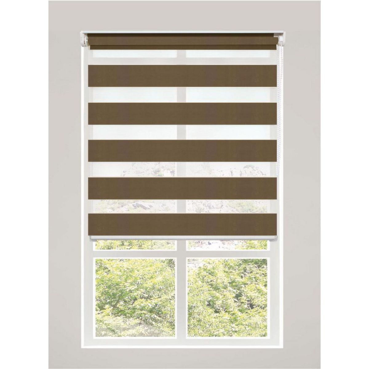 PLASTILISTO - Cortina Roller Día/Noche Zebra 140x160cm Café