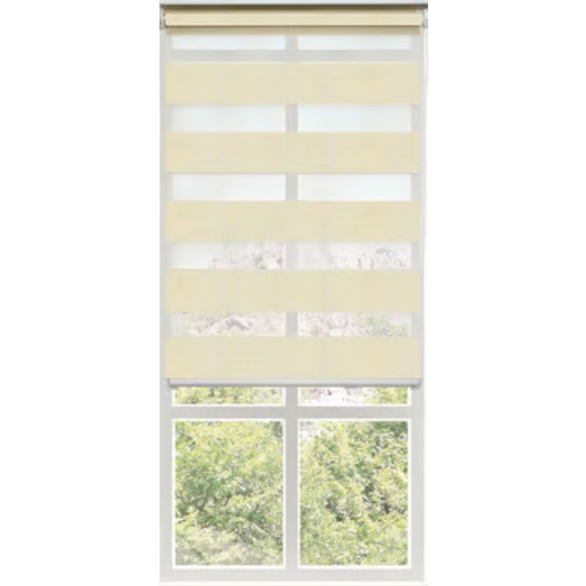 PLASTILISTO - Cortina Roller Día/Noche Zebra 160x160cm Ivory