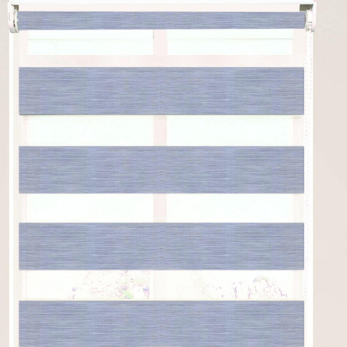 PLASTILISTO - Cortina Enrollable Día/Noche Zebra 160x160cm Gris Madera