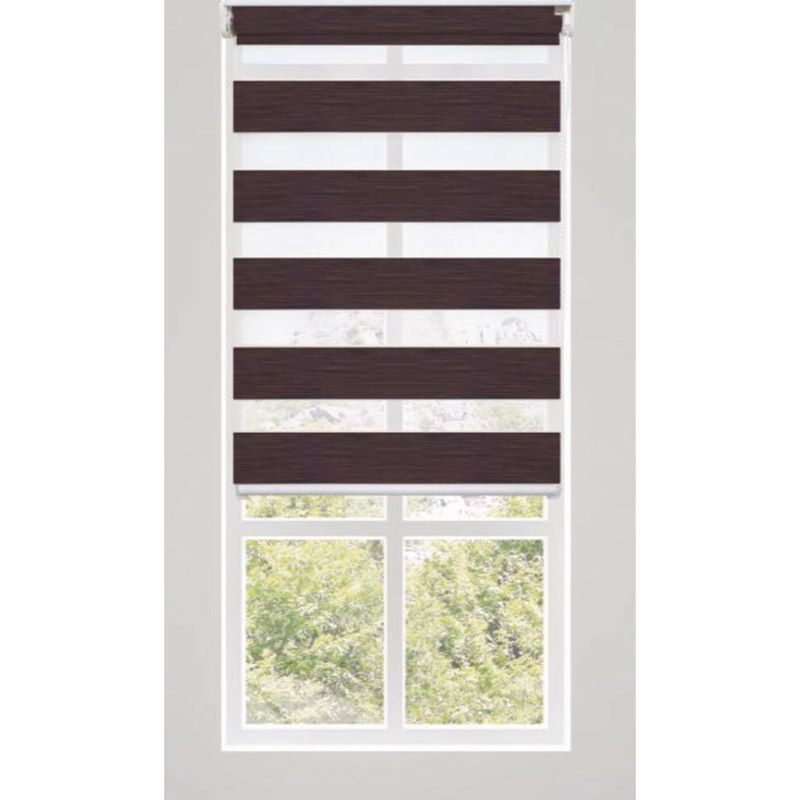 PLASTILISTO - Cortina Roller Día/Noche Zebra 160X160cm Café Madera