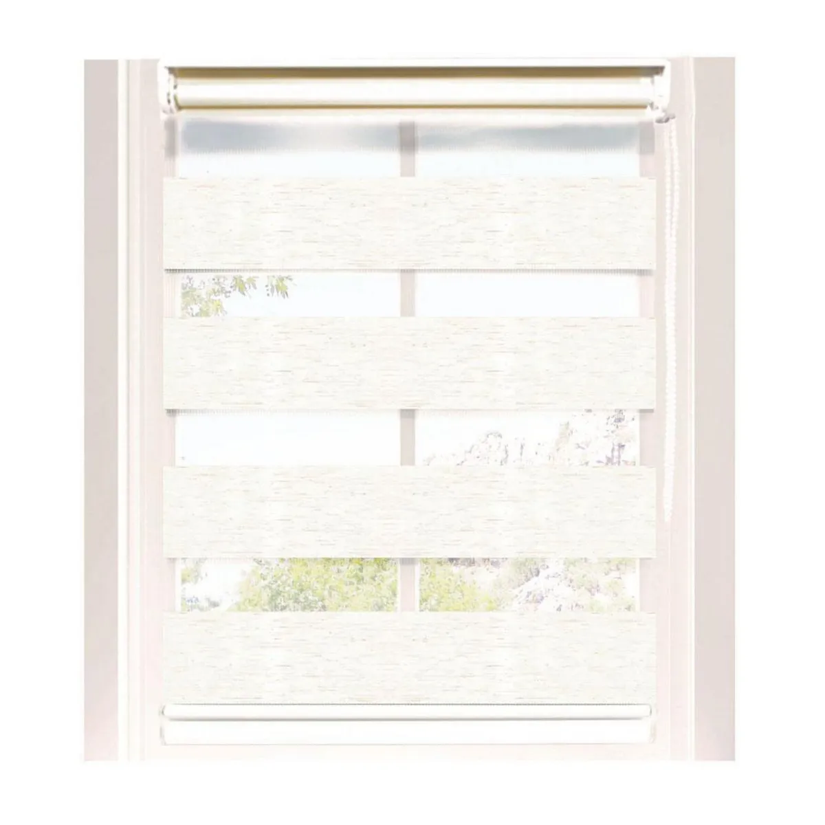 PLASTILISTO - Cortina Enrollable Día/Noche Zebra 100x160cm Jaspeada