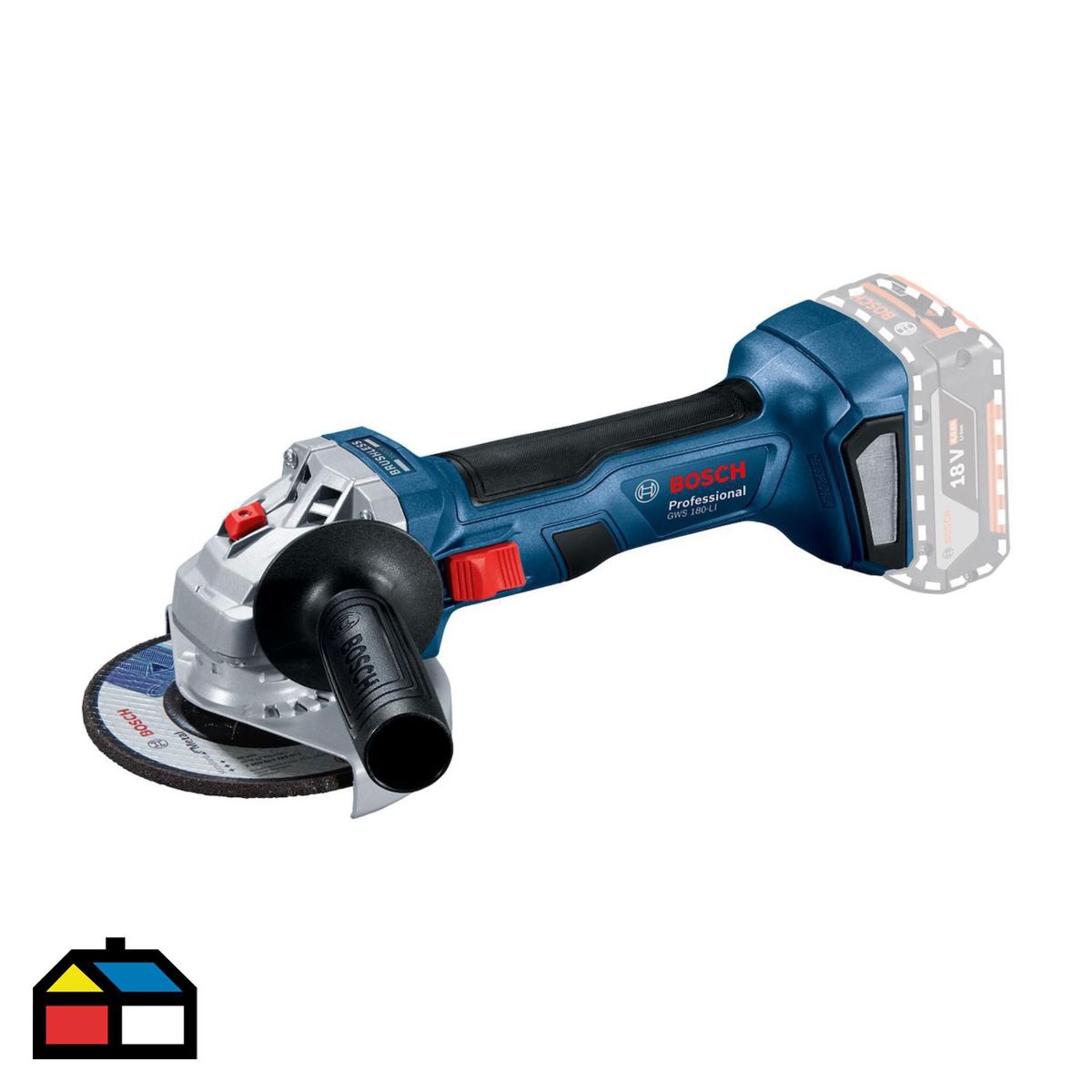BOSCH - Amoladora Inalámbrica Bosch 18V GWS 180-LI (Sin batería)