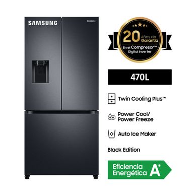 Refrigeradora Samsung 470 Lt French Door Twin Cooling RF49A5202B1 Negra