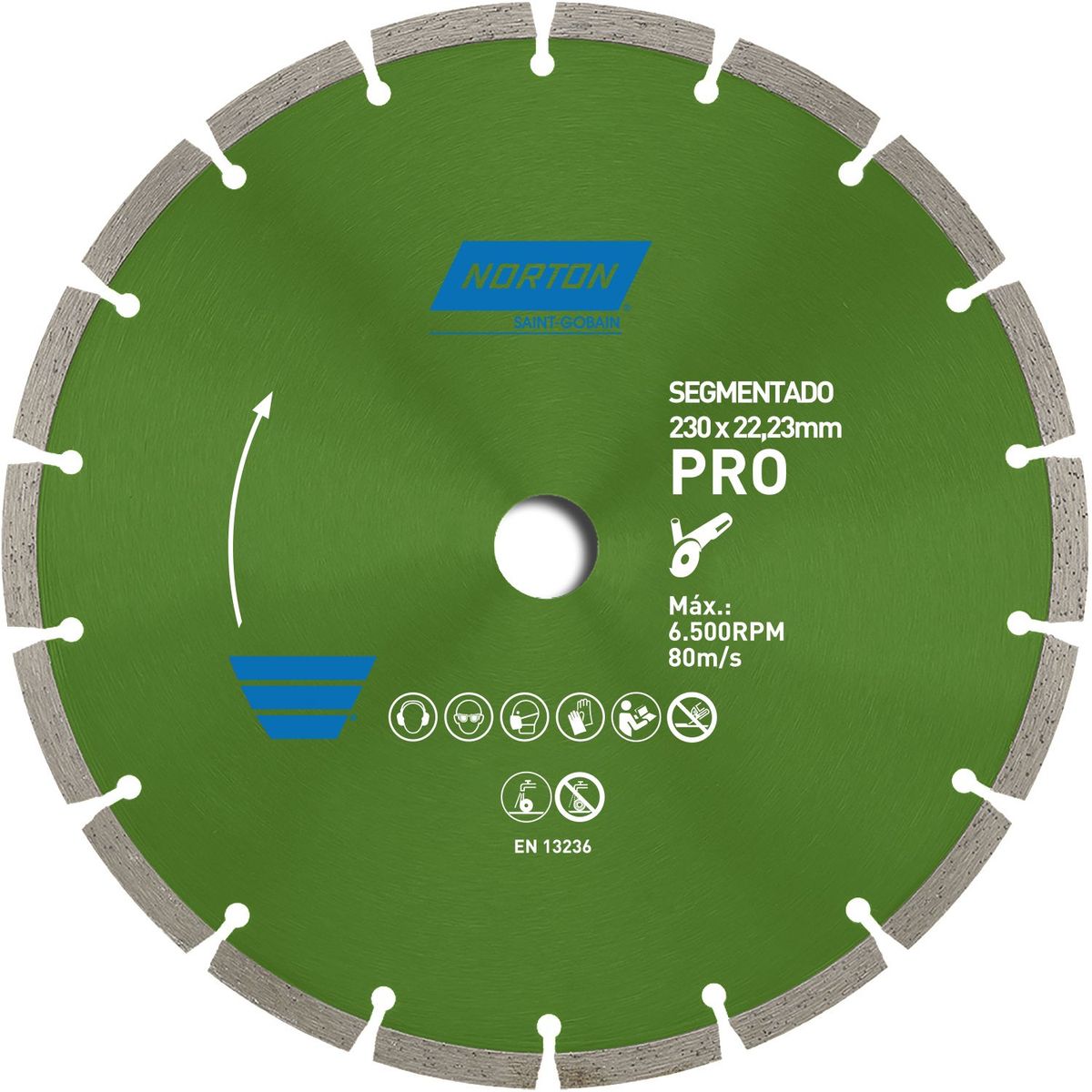 NORTON - Disco de Corte Segmentado para cerámica 230 x 22.23 mm Norton