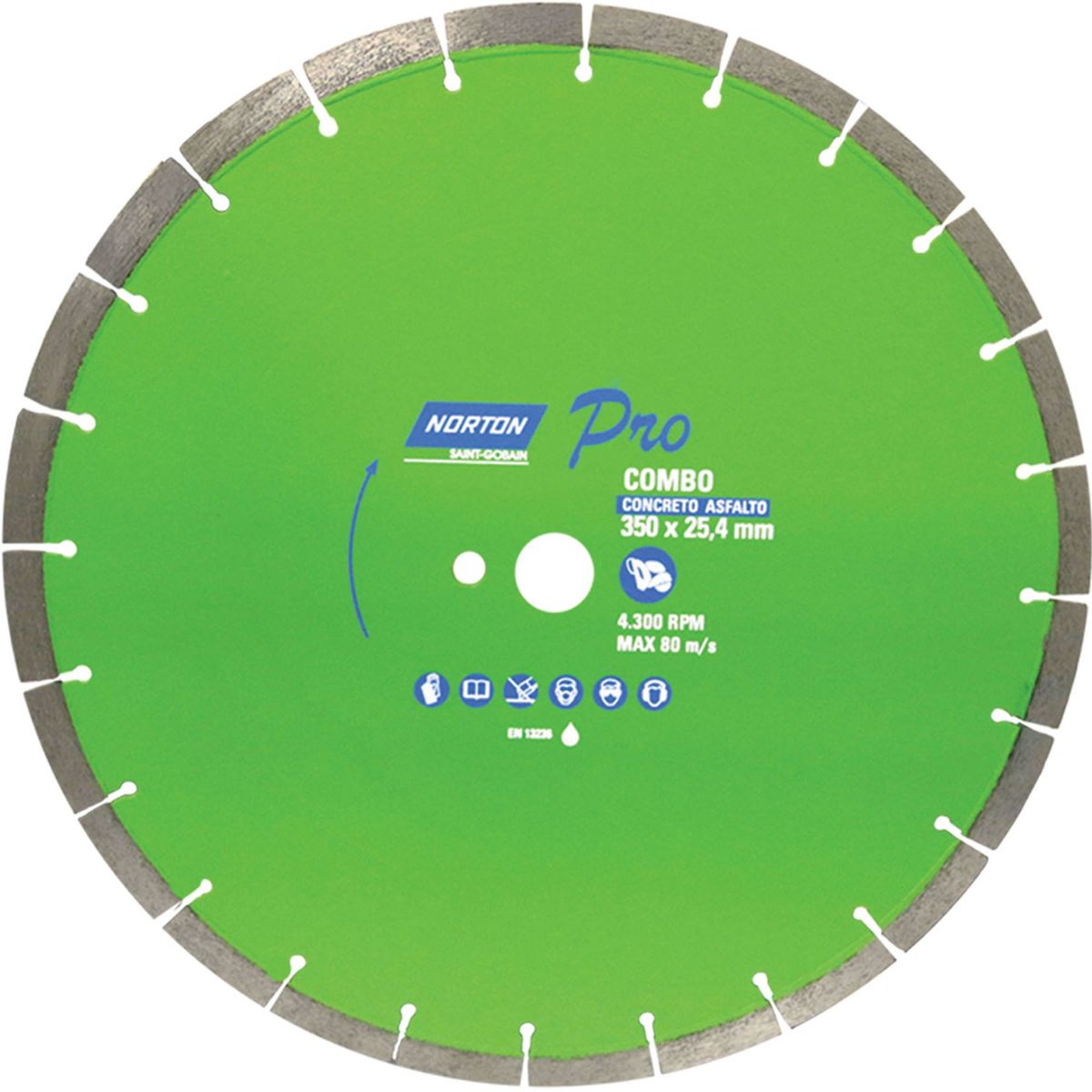 NORTON - Disco de Corte Diamantado para cerámico 350 x 25.4 mm Norton