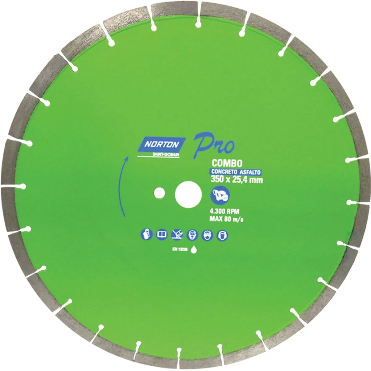 NORTON - Disco de Corte Diamantado para cerámico 350 x 25.4 mm Norton