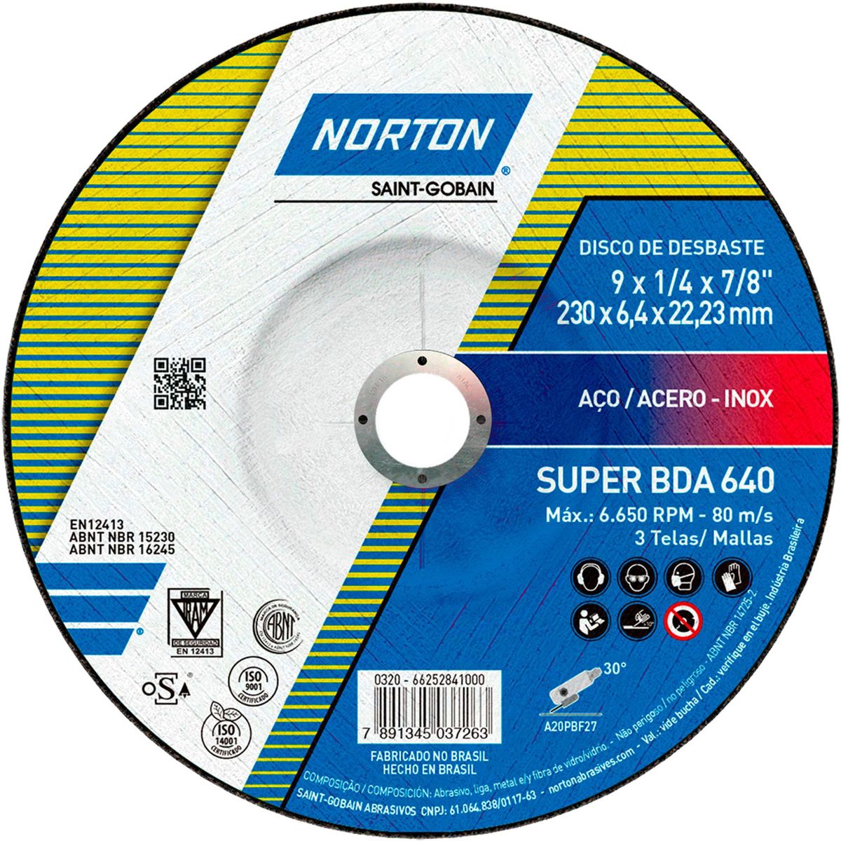 NORTON - Disco de Desbaste para acero BDA640 9 Norton
