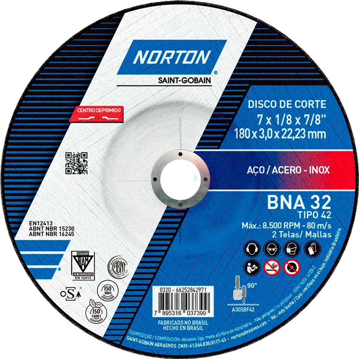 NORTON - Disco de Corte Acero BNA32 7 Norton