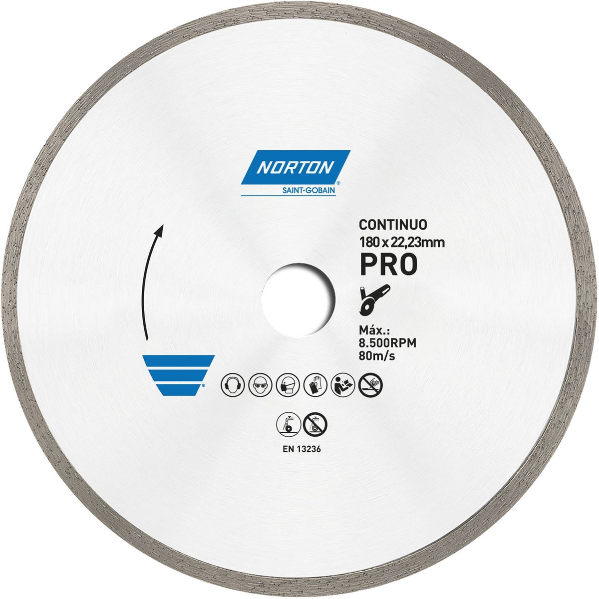 NORTON - Disco Corte Diamantado Continuo para cerámica 188 x 22.23 mm