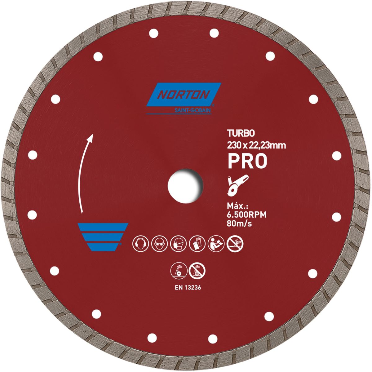 NORTON - Disco de Corte Diamantado para cerámica Turbo 9" Norton