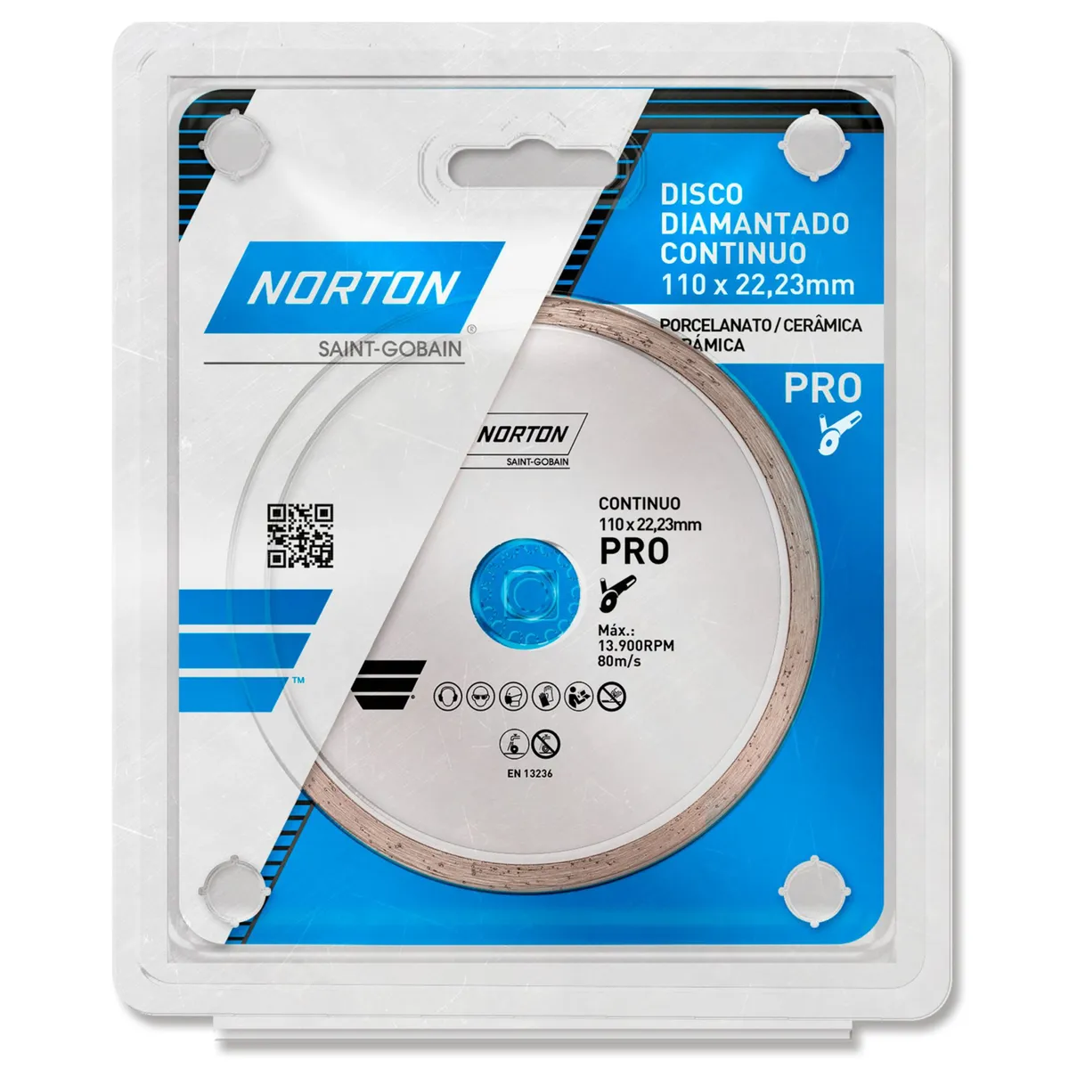 NORTON - Disco de Corte Diamantado Continuo para cerámica, concreto 4-1/2" Norton