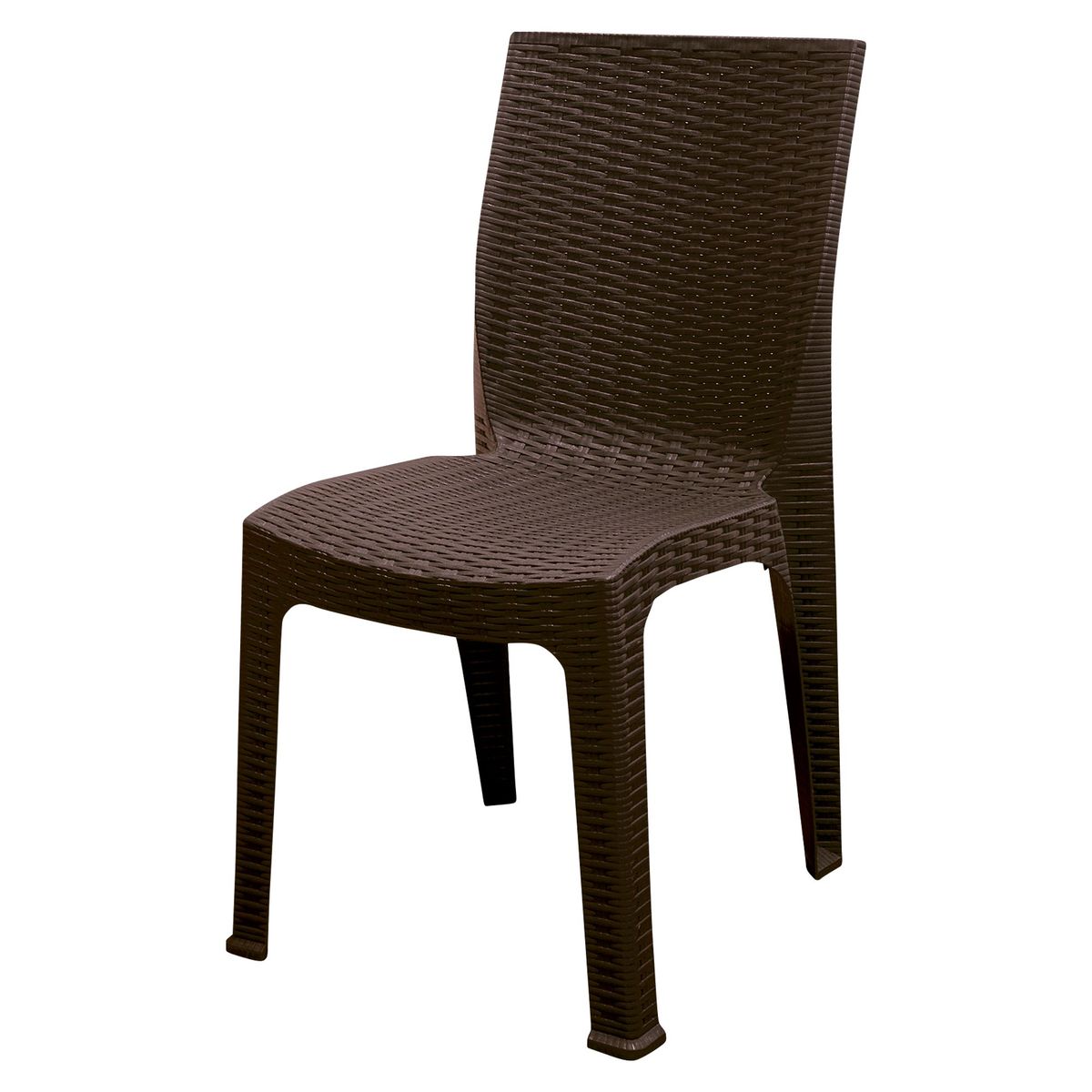 REYPLAST - Silla de Plástico Bora Bora tipo Ratan Marrón