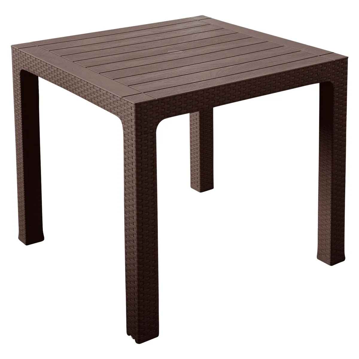 REYPLAST - Mesa de Terraza Roble Cuadrada Marrón Moro 80CM