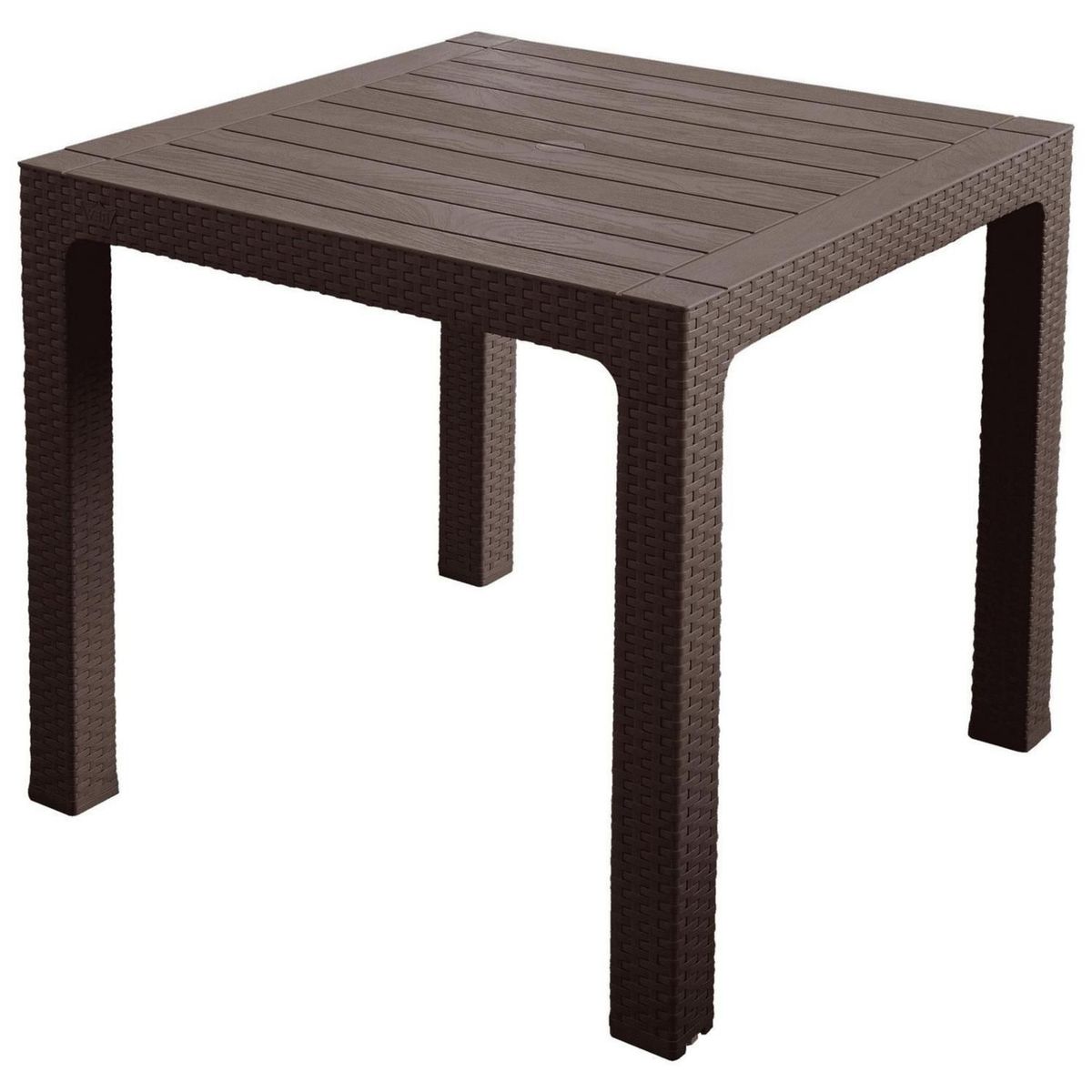 REYPLAST - Mesa de Terraza Roble Cuadrada Marrón Moro 80CM