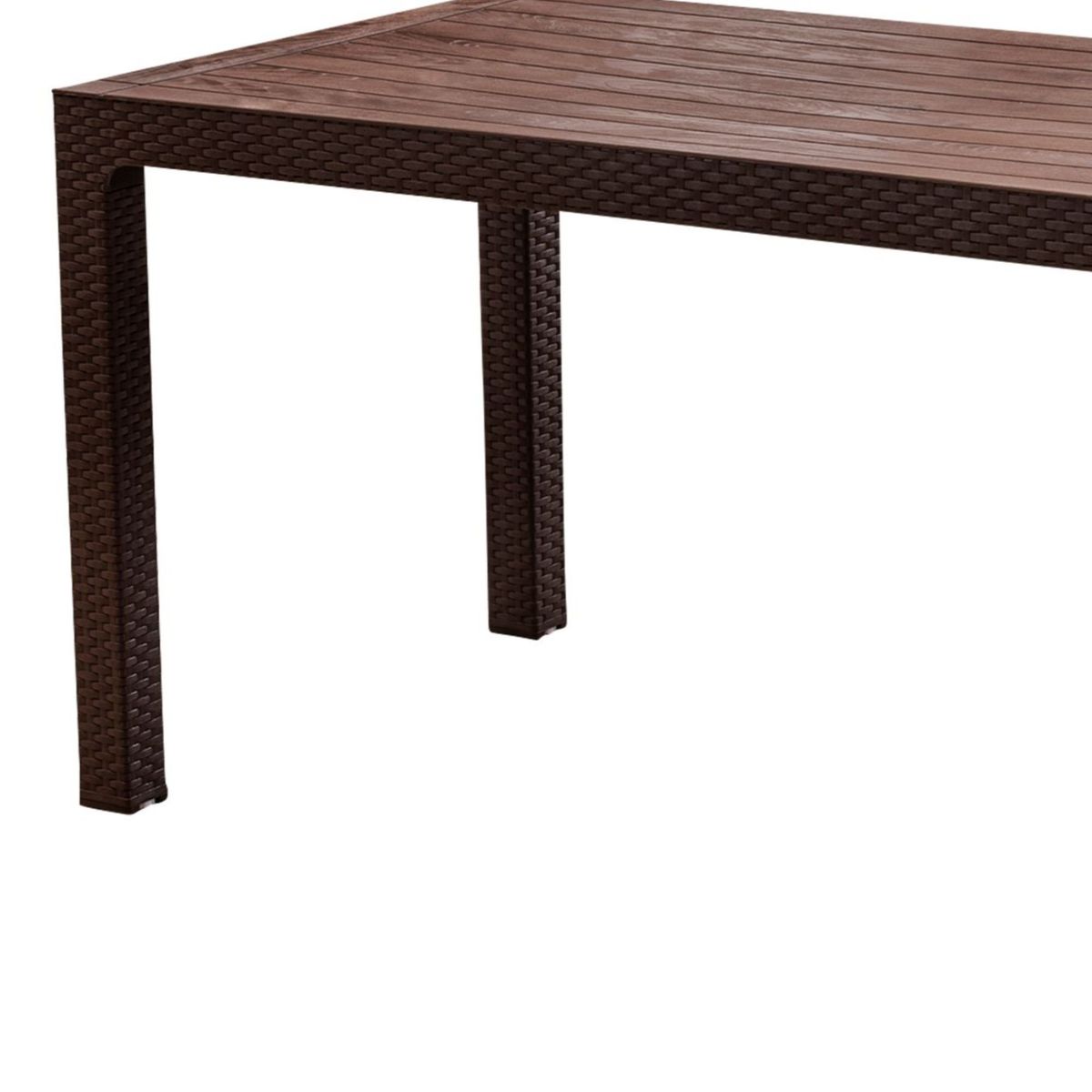 REYPLAST - Mesa de Terraza Roble Rectangular Marrón Moro 150x 80CM