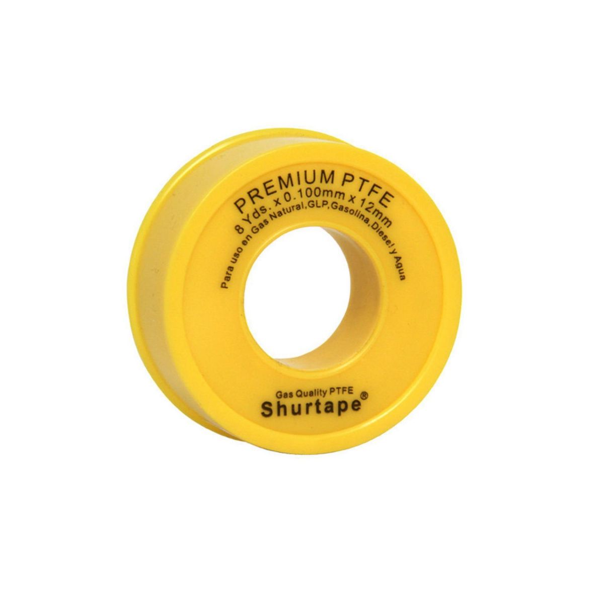 SHURTAPE - Cinta Teflón para Agua y Gas Amarillo 0.120mm x 12mm