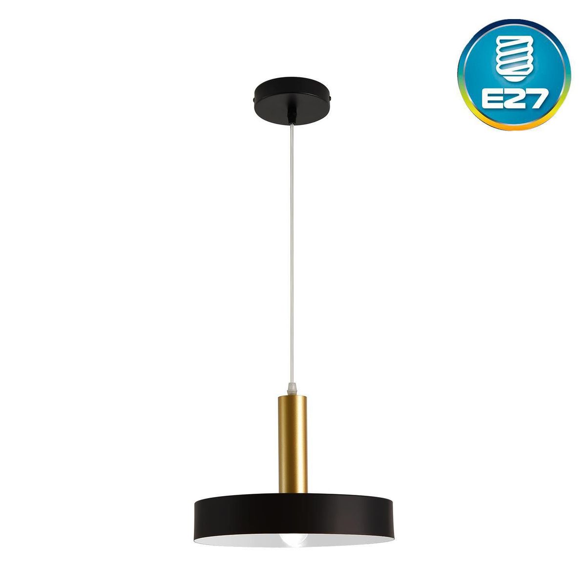 LUMICENTER - Colgante Beta E27 Negro