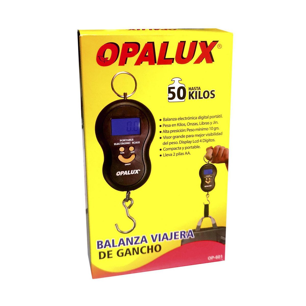 OPALUX - Balanza Portable de Gancho 50kg