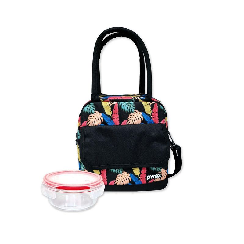 PYREX - Lonchera Térmica Juvenil Hojas + Taper Vidrio 400 ml