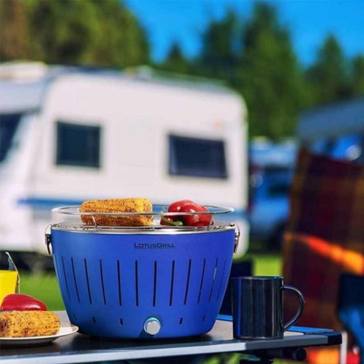  - Parrilla a Carbón Lotus Grill Azul