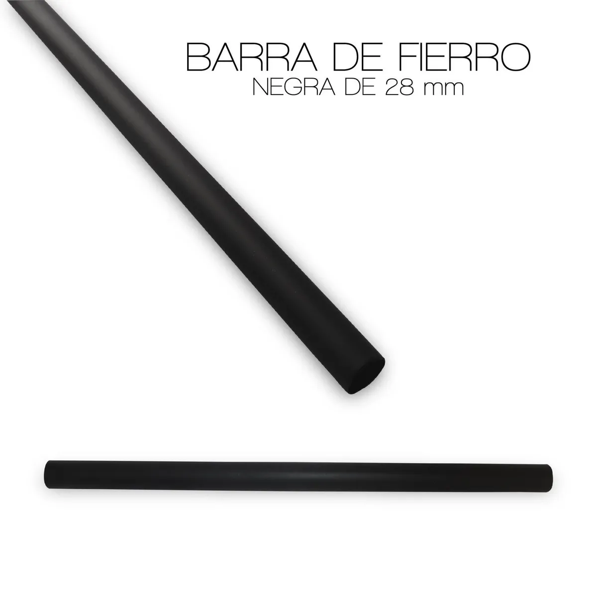 DECORACIONES LEON - Barra de Fierro 28mm Negro