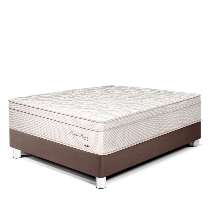 PARAISO - Cama Paraíso Royal Prince 2 Plazas Chocolate + Colchón + 2 Almohadas + Protector