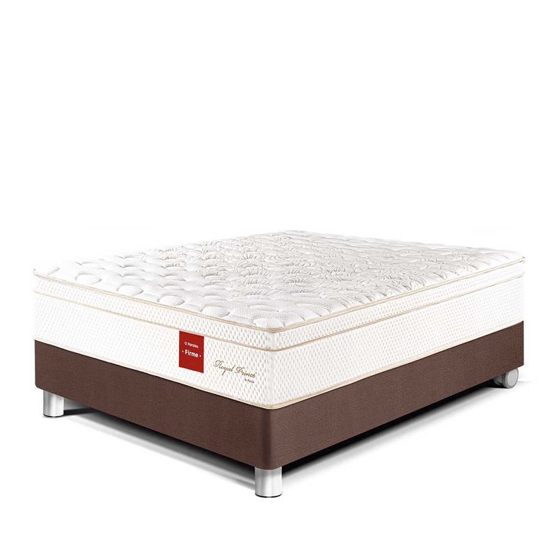 PARAISO - Cama Paraíso Royal Prince 1.5 Plazas Chocolate + Colchón + Almohada + Protector