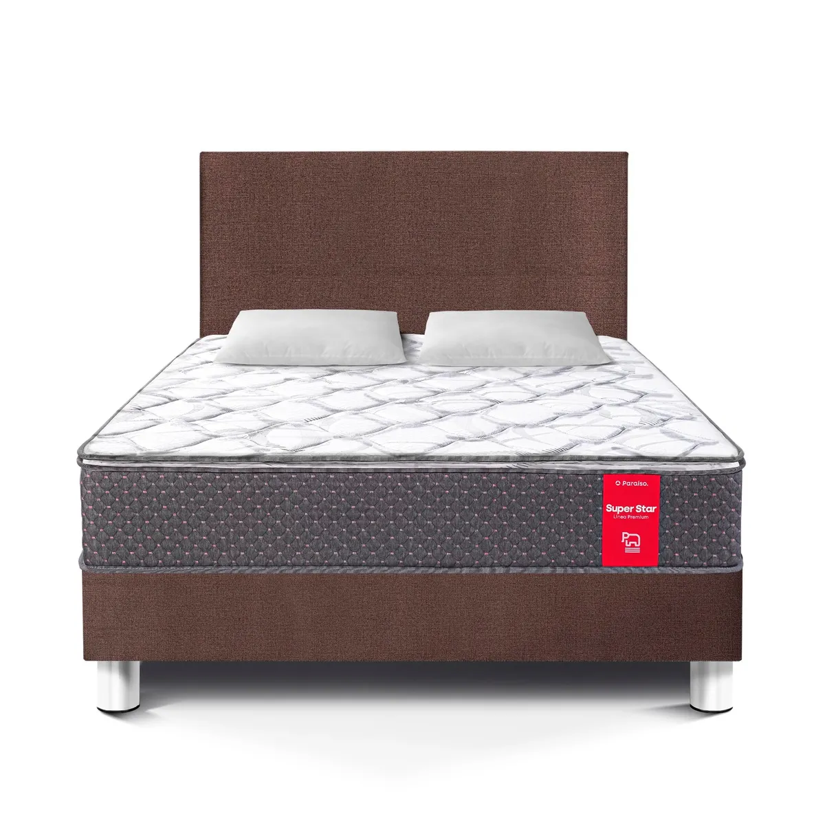 PARAISO - Dormitorio Super Star 2 Plazas + 2 Almohadas + Protector