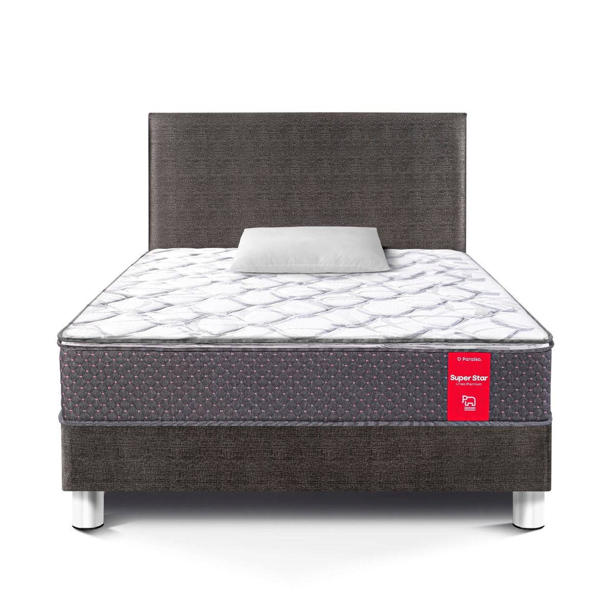 PARAISO - Dormitorio Super Star 1.5 Plazas + Almohada + Protector