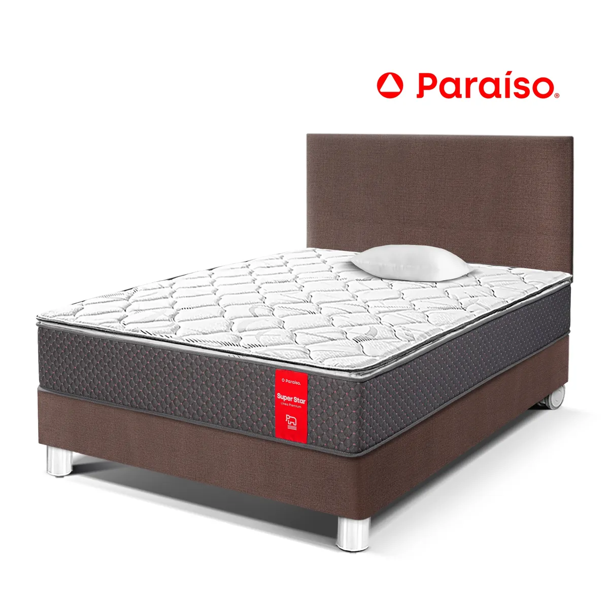 PARAISO - Dormitorio Super Star 1.5 Plazas + Almohada + Protector