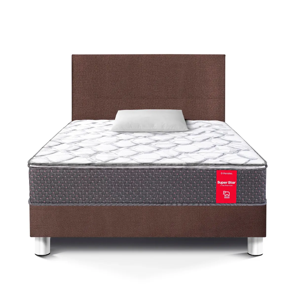PARAISO - Dormitorio Super Star 1.5 Plazas + Almohada + Protector