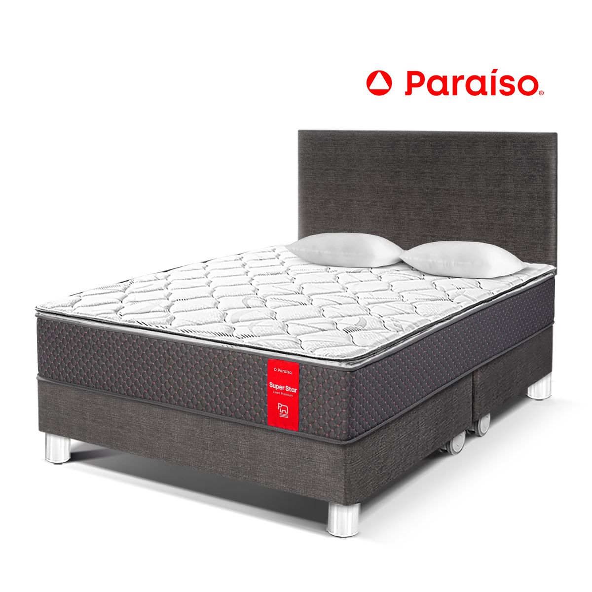 PARAISO - Dormitorio Super Star King + 2 Almohadas + Protector