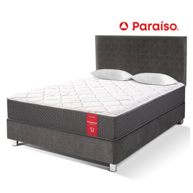 Dormitorio Paraso Su Majestad 2 Plazas Acero + Colchn + 2 Almohadas + Protector
