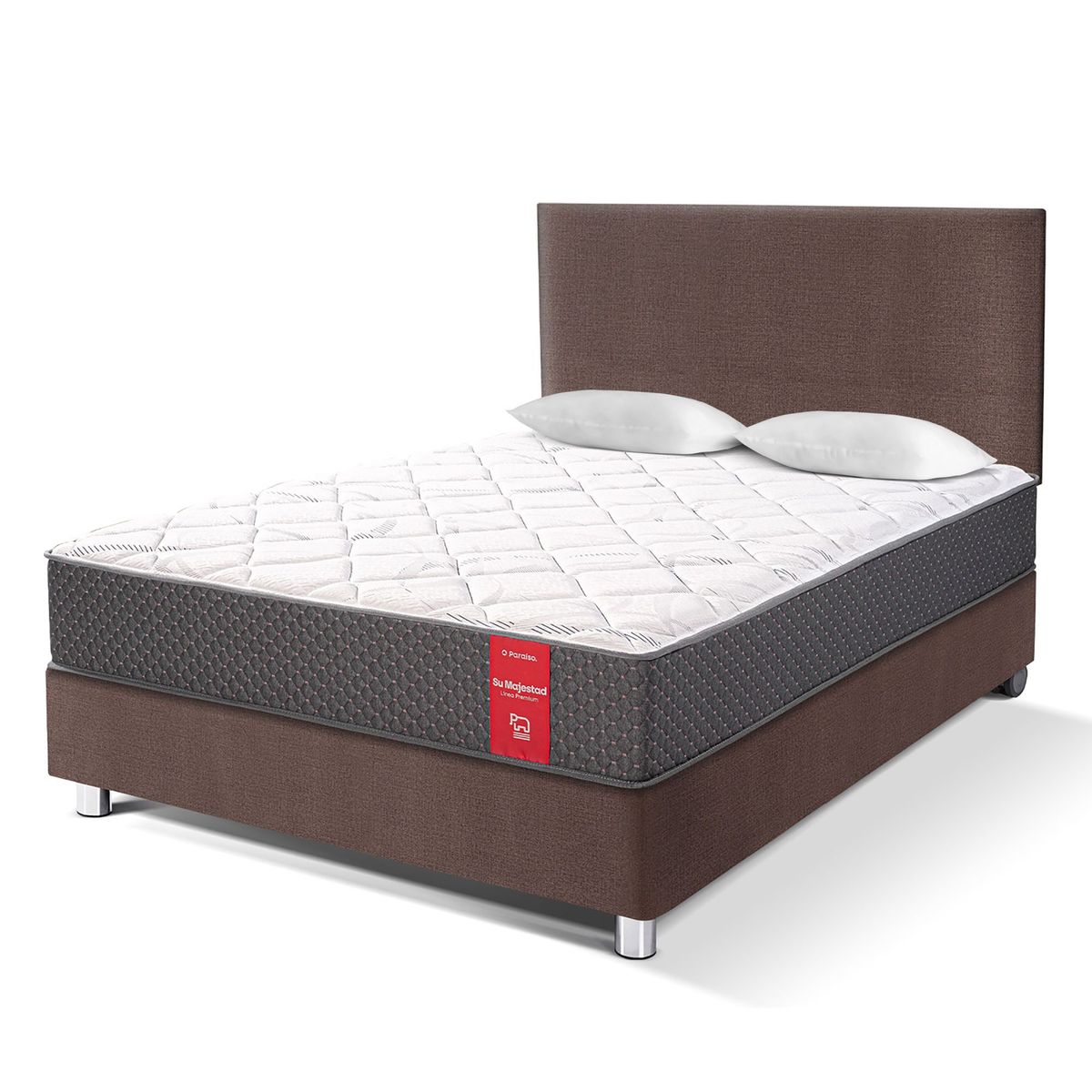 PARAISO - Dormitorio Su Majestad 2 Plazas + 2 Almohadas + Protector