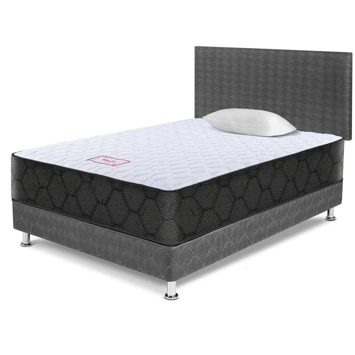 PARAISO - Dormitorio Edén 1.5 Plazas Gris + Almohada + Protector