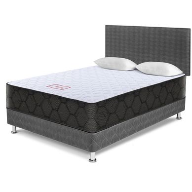 Dormitorio Paraso Edn 2 Plazas Gris + Colchn + 2 Almohadas + Protector