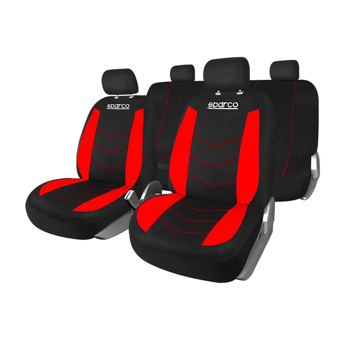 SPARCO - Set de Fundas para Asiento de Autos Negro/Rojo
